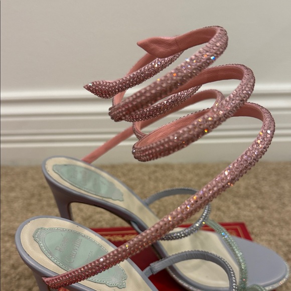 René Caovilla Crystal Spiral Heels Sandals Size 37 | Iconic Bridal Evening - Picture 2 of 10